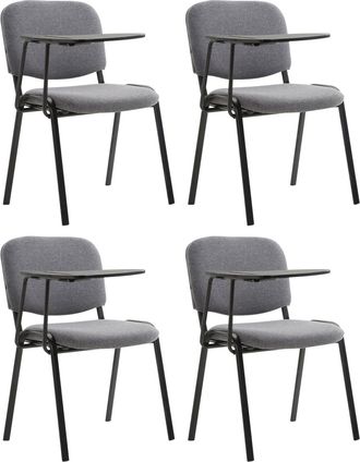 Clp Set de 4 sillas con mesa plegable en Tela Gris