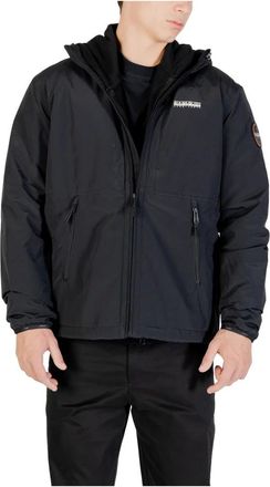 Napapijri Jassen, Heren, Zwart, 2Xl, Winddichte Herenjas voor Herfst/Winter
