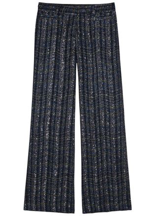 Missoni Striped Metallic-weave Trousers - Blue - 46 (UK14 / L)
