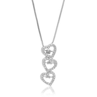 Vir Jewels 1/6 cttw Lab Grown Diamond Heart Pendant Necklace in Sterling Silver with Chain For Women