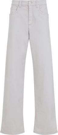 Brunello Cucinelli Grey Garment Dyed Cotton Jeans-Donna