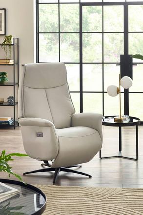 Julian Bowen Sofia Upholstered Dual Motor Swivel Recliner Chair in Grey