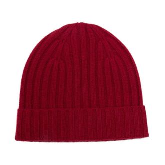 Be You Ribbel Gebreide Muts - Dames - Hoeden - Rood - ONE Size - Accessoires