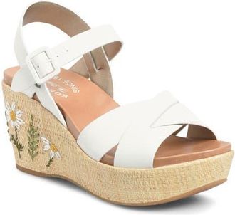 Kork-ease Ava 2.0 Platform Wedge Sandal in White/Cream Raffia Wrap at Nordstrom, Size 10