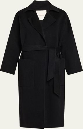 Nanushka Alamo Wool-Blend Long Wrap Coat