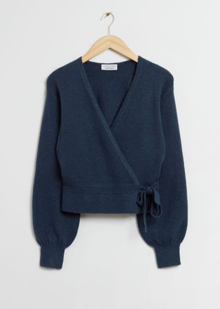 & Other Stories Wrap Cardigan - Blue