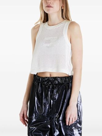Tommy Jeans open-stitch tank top - women - Organic Cotton - M - White