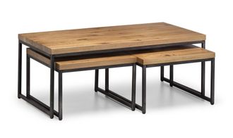 Netfurniture Orleans Oak Nesting Coffee Tables in Light Oak