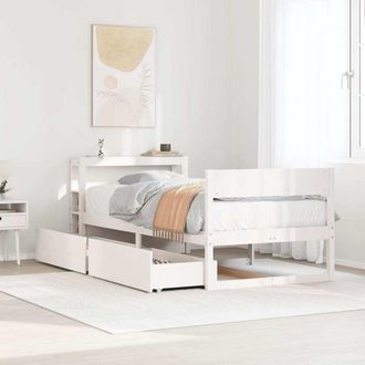 vidaXL Estructura De Cama Sin Colch&oacute;n Madera Maciza Blanca 75x190 Cm Vidaxl