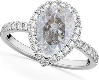 Allurez Pear Salt & Pepper Diamond & Diamond Engagement Ring 14K in 2.51Ct/white Gold at Nordstrom, Size 7.5