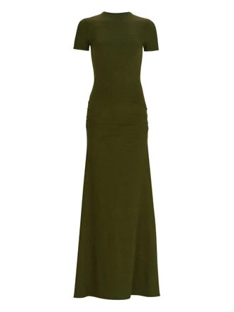 Silvia Tcherassi Cristal short-sleeve maxi dress - women - Viscose/Polyester - S - Green