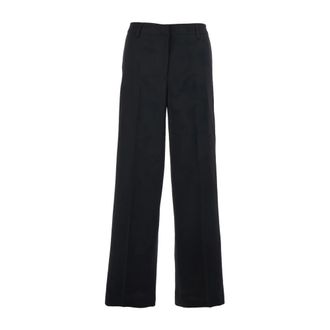 Pantaloni Torino Wide Trousers, female, Black, Size: XS Francoise Fluid Cotton and Viscose Voile Pants