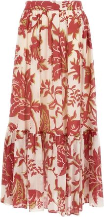 Etro Bloemenprint Gelaagde Maxirok - Dames - Maxi Rokken - Veelkleurig - 2XS - Katoen - Rokken