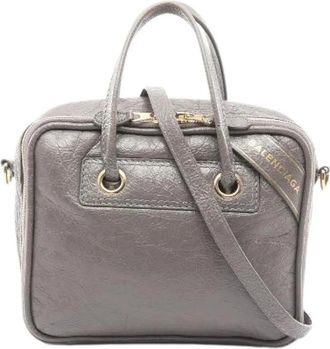 Balenciaga Pre-owned Blanket Square S Leather 2way Bag - Dames - Vintage Handtas - Grijs - ONE Size - Leer - Vintage
