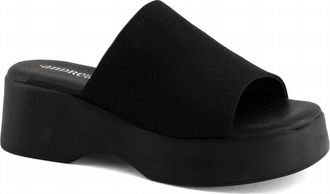 Andrea Womens Slide Sandals In Black