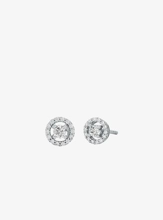 Michael Kors Precious Metal-Plated Sterling Silver Pav&eacute; Halo Stud Earrings