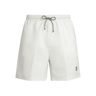 Brunello Cucinelli Drawstring Logo Swim Shorts