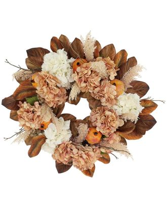 Creative Displays Inc. 24In Fall Wreath With Hydrangeas & Pomegranates