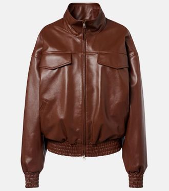 Balenciaga Cropped oversized leather jacket
