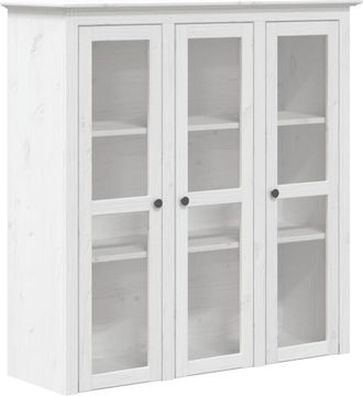 vidaXL Armario con puertas de vidrio bodo madera maciza pino blanco Vidaxl