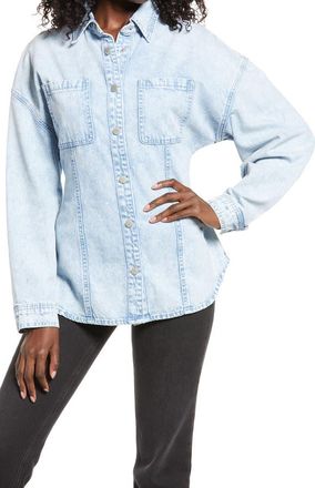 Blank NYC Cinched Back Denim Shirt in Sweet Dreams at Nordstrom, Size Medium