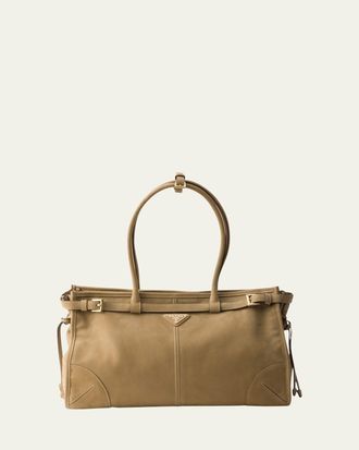 Prada Bonnie Large Nubuck Leather Shoulder Bag