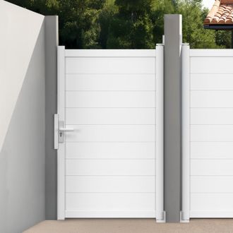 IDMarket Puerta Peatonal Incorporada De Aluminio Blanco De 100x160 Cm