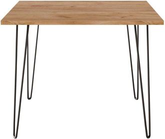 OEM Mesa Hairpin 90x90 Cm Para Cocina, Sal&oacute;n, Comedor, Roble Craft