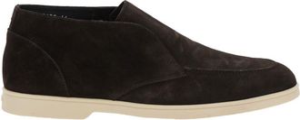 Doucal's Brown Lace-up Shoes With Tone-on-tone Stitching In Suede Man