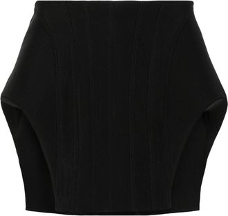 MUGLER corset-inspired mini skirt - women - Viscose/Polyamide/Wool/Elastane/Cotton/Elastane - 38 - Black