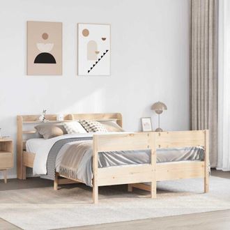 vidaXL Estructura De Cama Sin Colch&oacute;n Madera Maciza De Pino 120x190 Cm Vidaxl