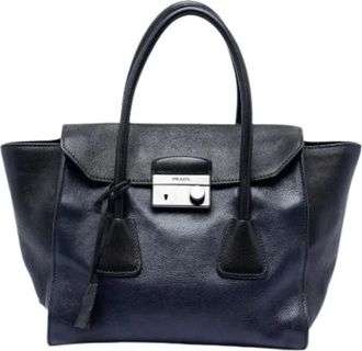 Prada Pre-owned Handbags, female, Blue, Size: ONE SIZE Pre-owned Vintage Satchel