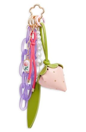 Chelsea28 Strawberry Bag Charm in Pink Multi- Gold at Nordstrom