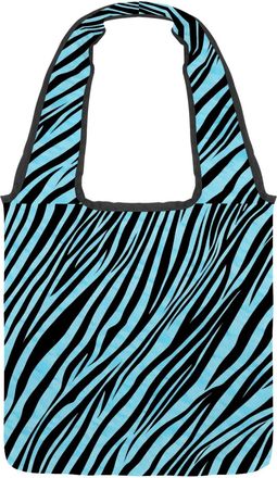 Generic Blue Zebra Stripes Reversible Canvas Shoulder Tote - Double-Sided Print, 12oz Cotton, 27cm Drop, Fold-Flat Bag for Travel, Shopping, Street Outings