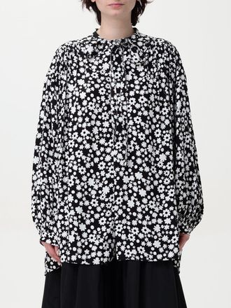 Marni Womens Floral Print Blouse Long Sleeves Loose Fit - Black