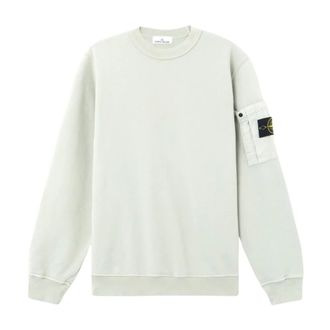 Stone Island Sweatshirt met ronde hals van katoenfleece - Heren - Sweatshirts & Hoodies - Groen - Maat: S Katoen