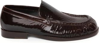 Dries Van Noten Schoenen, Dames, Bruin, 40 EU, Donkerbruine Patentleren Instap Schoenen