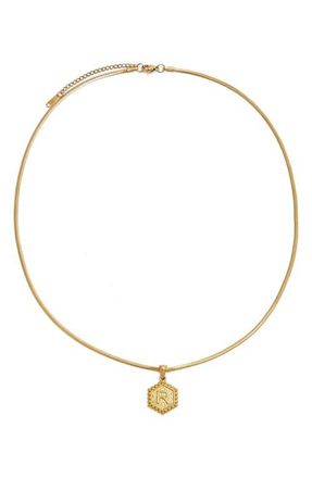 Petit Moments Initial Pendant Necklace in Gold-R at Nordstrom