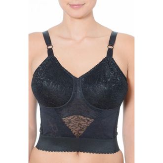 Rago Longline Wireless Shaping Bra with Expandable Cups in Black at Nordstrom, Size 34Dd