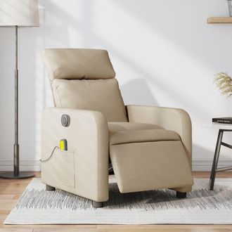 vidaXL Vidaxl - Sill&oacute;n Reclinable De Masaje El&eacute;ctrico Tela Color Crema