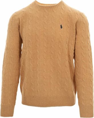 Polo Ralph Lauren Bruine Trui met Logodetail - Heren - Ronde hals truien - Bruin - L - Truien & Vesten