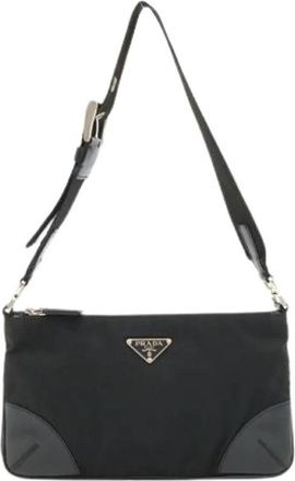 Prada Pre-owned Nylon Schoudertas - Dames - Vintage Schoudertas - Zwart - ONE Size - Nylon - Vintage