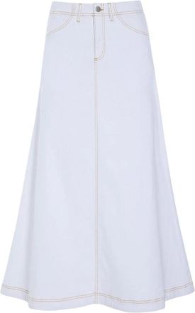 Bitte Kai Rand Lange Denim Rok - Dames - Spijkerrokken - Wit - XS - Denim - Rokken