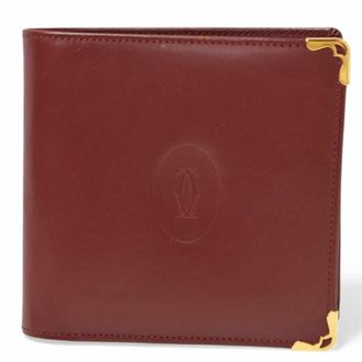 Cartier Bordeaux Leather Wallet (Bi-Fold) (Pre-Owned)