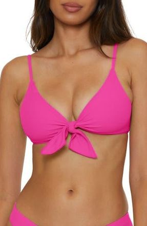 BECCA by Rebecca Virtue Buckle Reversible Bikini Top in Fuchsia at Nordstrom Rack, Size Medium