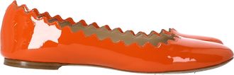 Chlo&eacute; Pre-owned Womens Chlo&eacute; Lauren Ballerina Flats in Orange Patent Calf Leather - Size EU 39