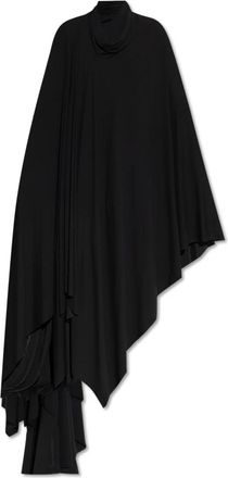 Balenciaga Oversized jurk met opstaande kraag - Dames - Feestkleedjes - Zwart - 2XS - Kleedjes