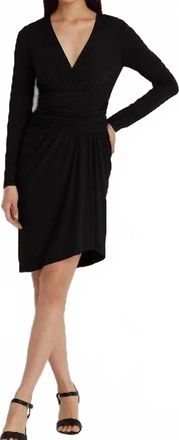 Ralph Lauren Ruched Cocktail Dress In Black