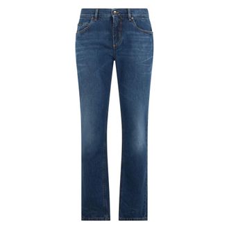 Dolce & Gabbana Straight Jeans, male, Blue, Size: 2XL Regular Cotton Jeans