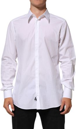 Dolce & Gabbana White Cotton Martini Men Formal Dress Shirt